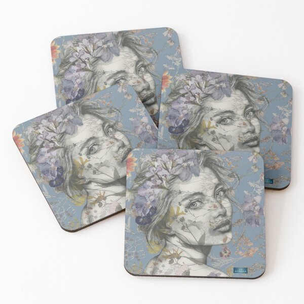 Item preview, 'Presence' illustration of a women with purple flowers designed and sold by SisGardner.