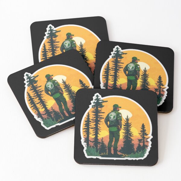 Item preview, Tattooed Hunter Looking At Sunset - Pine Forest Trip designed and sold by Ridiculam Toga.