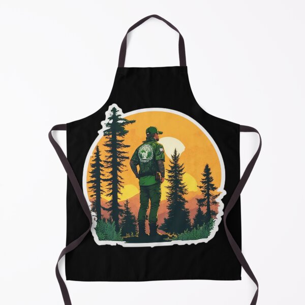 Item preview, Tattooed Hunter Looking At Sunset - Pine Forest Trip designed and sold by Ridiculam Toga.