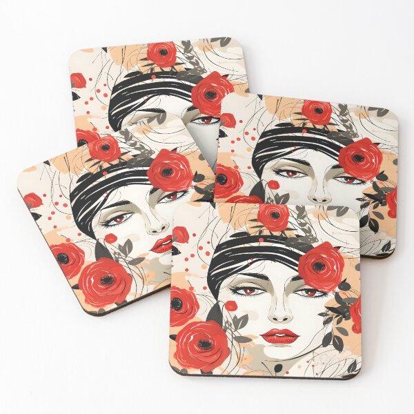 Item preview, Female face with flowers designed and sold by PattiArt22.