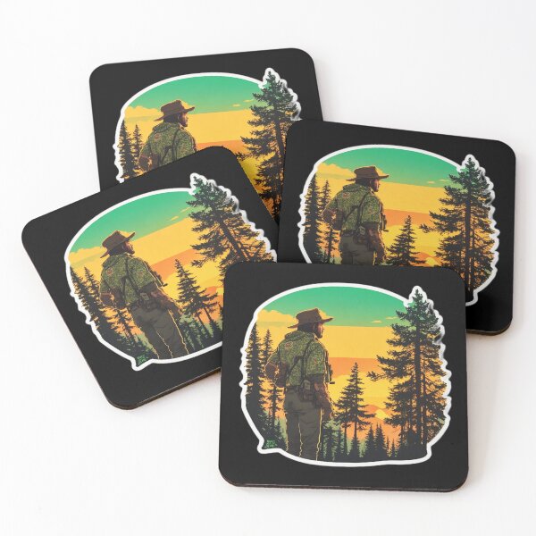 Item preview, Tattooed Man Looking At Sunset - Pine Forest Trip designed and sold by Ridiculam Toga.