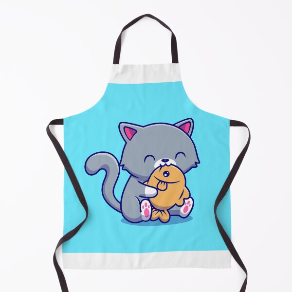 Item preview, Savoring Delights: Cute Cat Eating Fish Cartoon designed and sold by hjian8219.