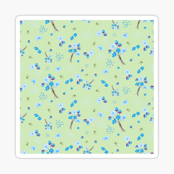 Spring Bouquet Blue Sticker
