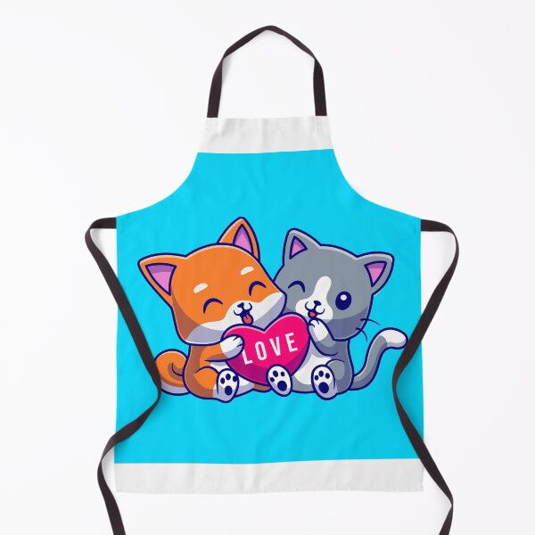 Item preview, Paws of Love: Cute Cat and Dog Holding Heart Cartoon designed and sold by hjian8219.