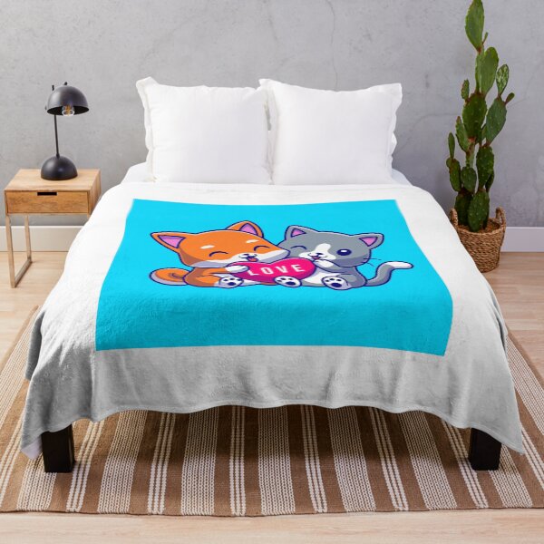 Item preview, Paws of Love: Cute Cat and Dog Holding Heart Cartoon designed and sold by hjian8219.