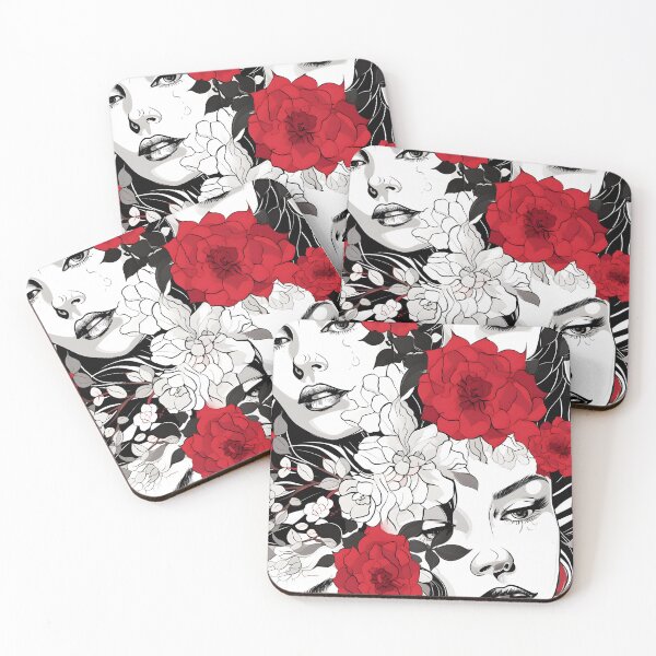Item preview, Female face and flowers designed and sold by PattiArt22.
