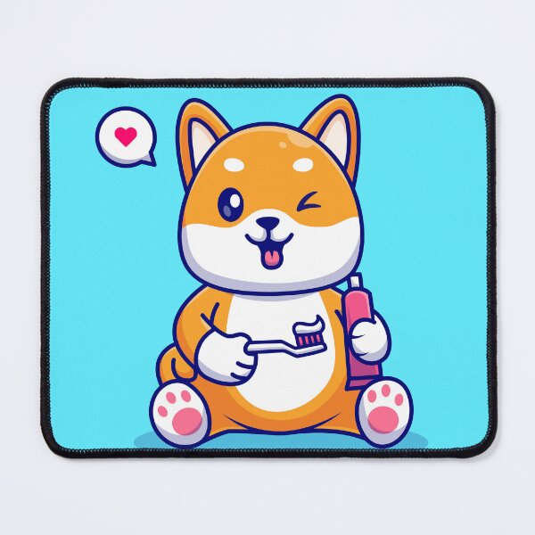 Item preview, Dental Care Delight: Cute Shiba Inu Dog with Toothbrush and Toothpaste designed and sold by hjian8219.