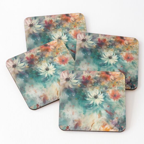 Item preview, Beautiful abstract flowers with soft boho colors seamless pattern designed and sold by MiraCleAI.