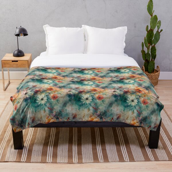 Item preview, Beautiful abstract flowers with soft boho colors seamless pattern designed and sold by MiraCleAI.