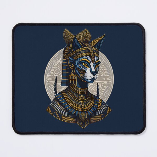 Item preview, Egyptian goddess Bastet art of ancient egypt black cute funny cat vintage myth retro Pharaonic designed and sold by Print&Perfection ⭐⭐⭐⭐⭐.