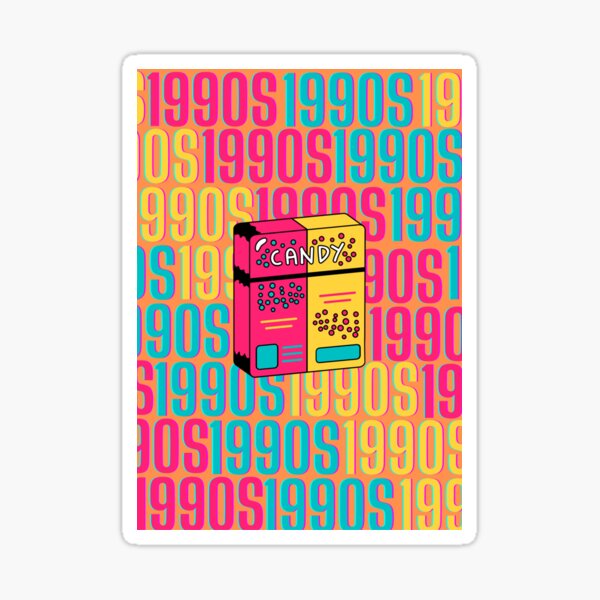 "1990s retro design 10 Orange Background" Sticker for Sale by