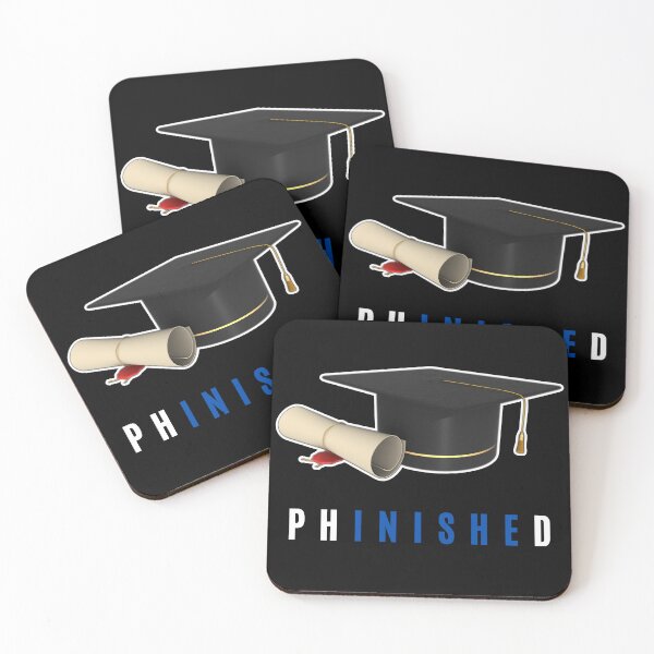 Item preview, Classic PhD graduation design funny with diploma and black hat white and blue text designed and sold by Lady-Frost.