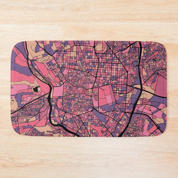 Item preview, Madrid Map Pattern in Purple & Pink designed and sold by PatternMaps.