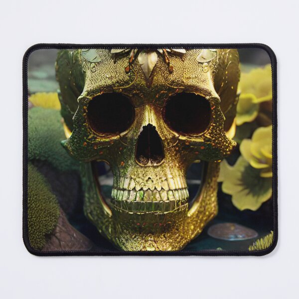 Item preview, Golden skull with flower engraving designed and sold by MadinaFatt.
