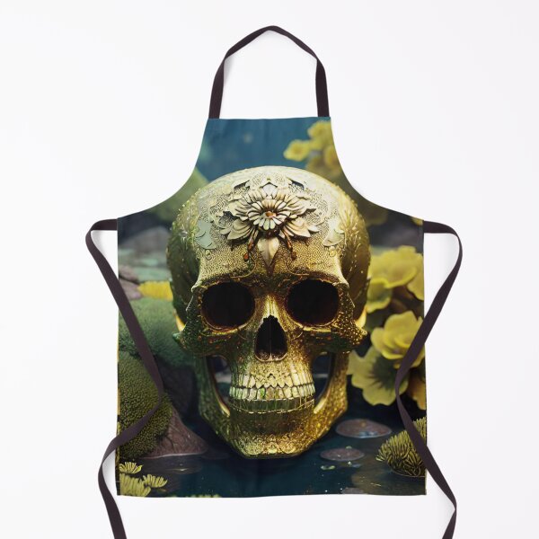 Item preview, Golden skull with flower engraving designed and sold by MadinaFatt.