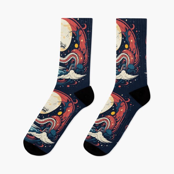 Item preview, Mystic Dragon Flying to the Moon designed and sold by razygoat.