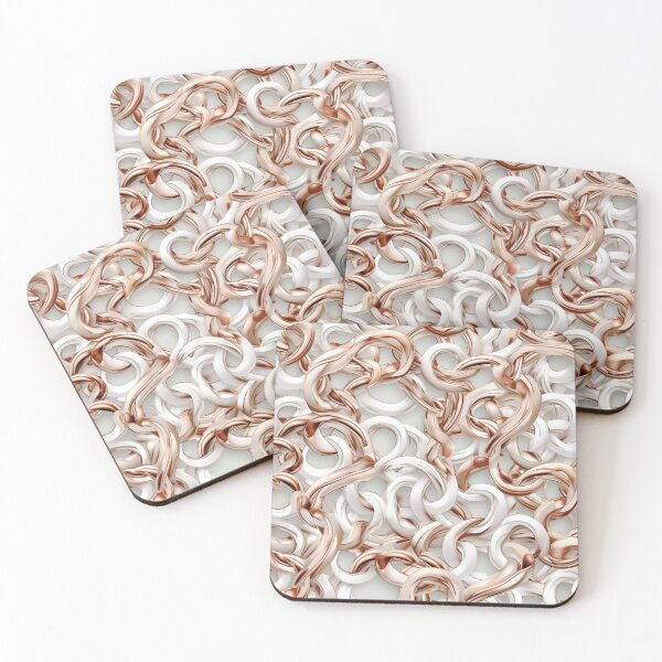 Item preview, Colorful fantasy pattern white gold mother-of-pearl chain chain links net designed and sold by G-M-Designs.