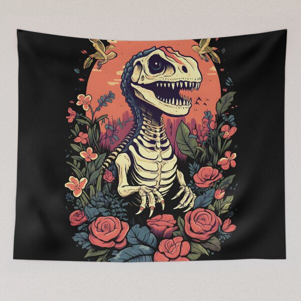 Item preview, Dinosaur skeleton among flowers designed and sold by Game-Graphics.