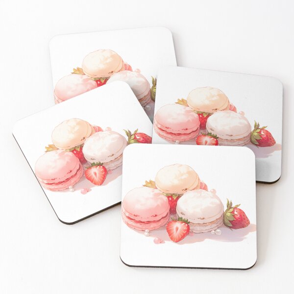 Item preview, Sweet watercolor Macarons with strawberries designed and sold by DariyaDell.