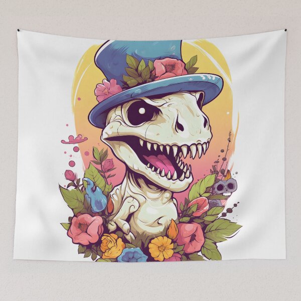 Item preview, Dinosaur skeleton among flowers designed and sold by Game-Graphics.