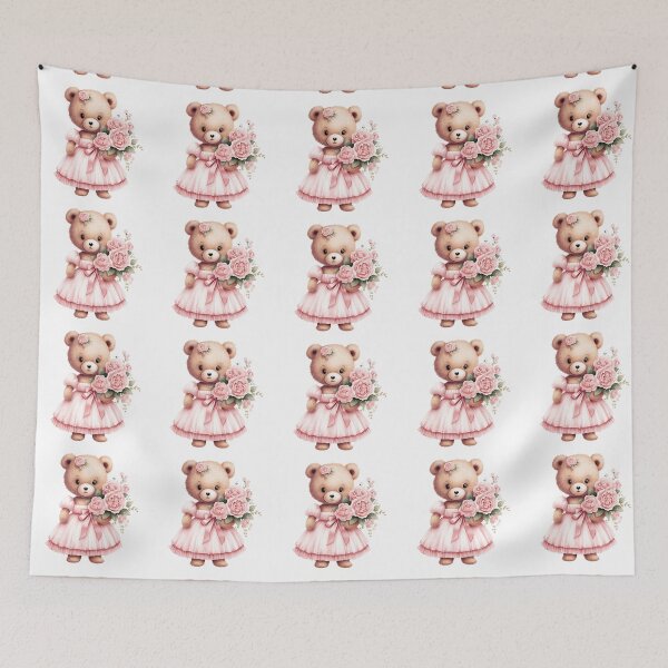 Item preview, Cute teddy bear with pink dress  designed and sold by Mikkway.