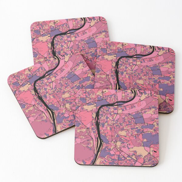 Item preview, Prague Map Pattern in Purple & Pink designed and sold by PatternMaps.