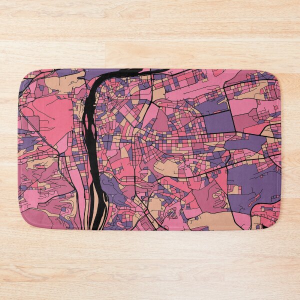 Item preview, Prague Map Pattern in Purple & Pink designed and sold by PatternMaps.