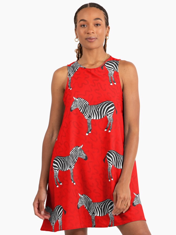 strapless open back dress Red Zebra Stripes Maxi Dress, Print Long Spaghetti Straps Women Sleeve –  Starcove Fashion