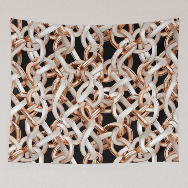 Item preview, Colorful fantasy pattern white gold copper black chain chain links net designed and sold by G-M-Designs.