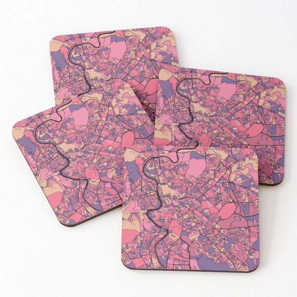 Item preview, Rome Map Pattern in Purple & Pink designed and sold by PatternMaps.