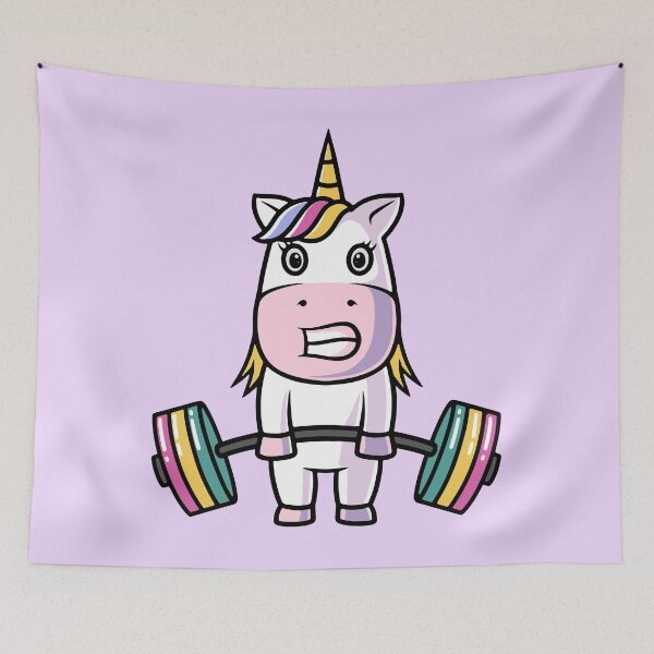 Item preview, Cute unicorn workout cartoon illustration designed and sold by cubbone.