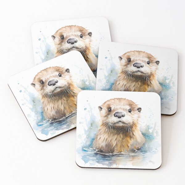Item preview, Drawing of Otter, Otter, Cute Animal, Animal, Pet, Drawing, Water Color, Nature designed and sold by puppynpaw.