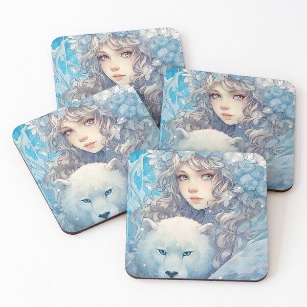 Item preview, Heart of Winter: Icy Blue Snow Princess with Her Pet designed and sold by Alcyonian.