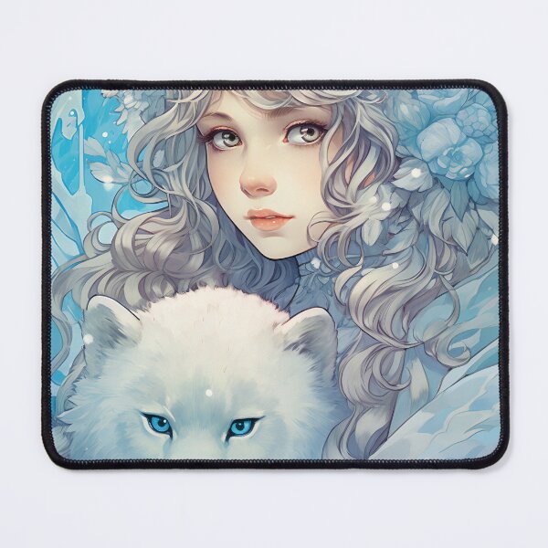 Item preview, Heart of Winter: Icy Blue Snow Princess with Her Pet designed and sold by Alcyonian.