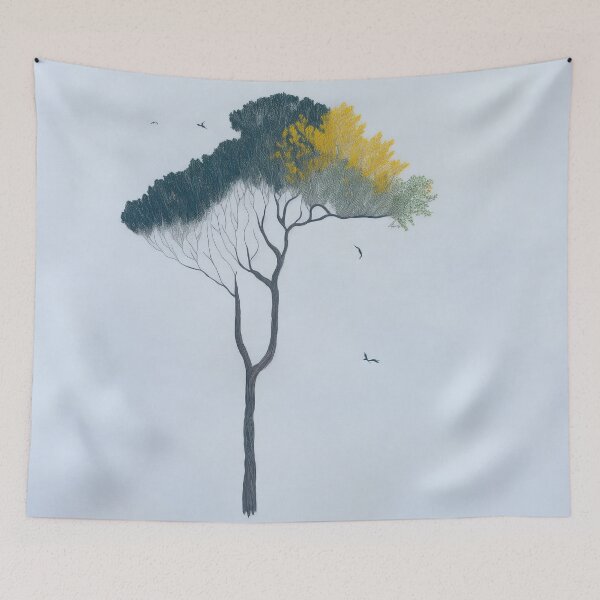 Item preview, Minimalist Tree Nature Yellow Drawing designed and sold by druidwolfart.
