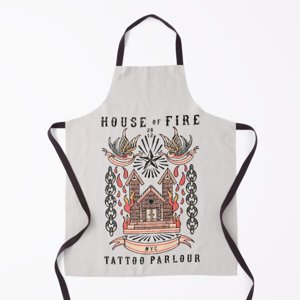 Item preview, House of Fire, Old School, Neo Traditional, Tattoo Parlour designed and sold by Proverbial Wisdom Design.