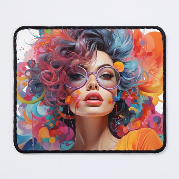 Item preview, colorful women with glasses stickers, water color style designed and sold by sfwArt.