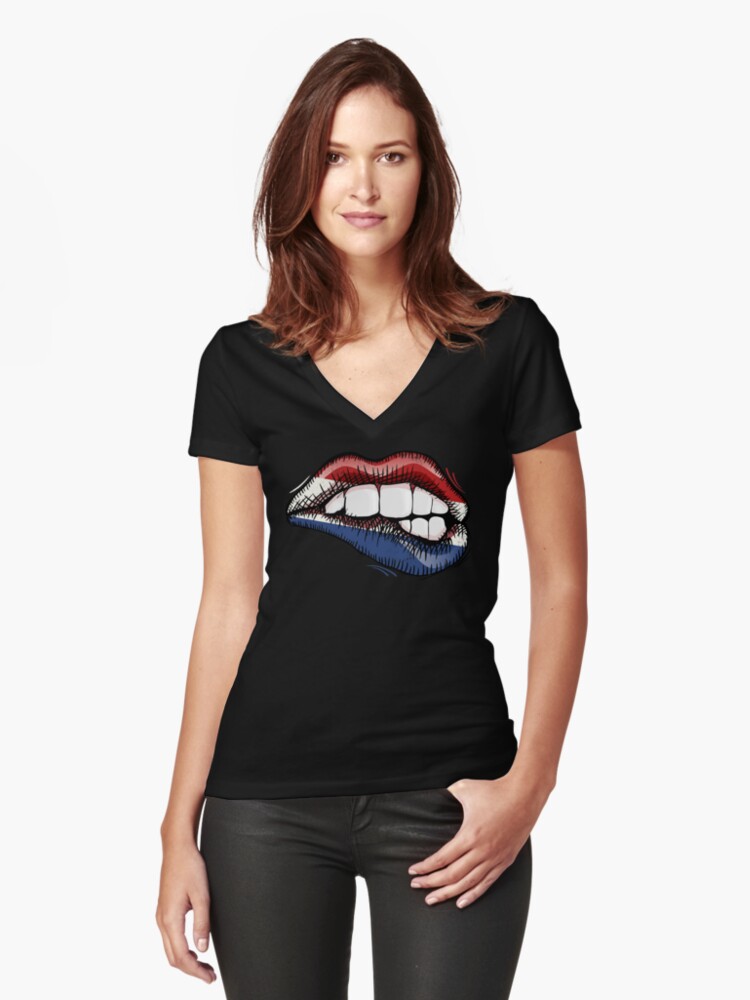 Sexy Biting Lips Holland Pride Dutch Love Womens Fitted V Neck T Shirt By Zeno27 Redbubble Sexy Biting Lips Holland Pride Dutch Love Womens Fitted V Neck T Shirt By Zeno27 Redbubble