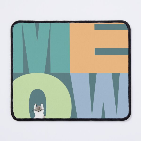 Item preview, Meow in bold letters with siameser cat designed and sold by HelenDBVickers.