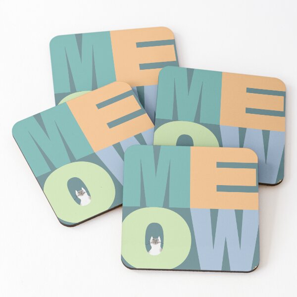 Item preview, Meow in bold letters with siameser cat  designed and sold by HelenDBVickers.