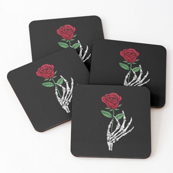 Item preview, Skeleton and Red Rose Flower Hand Bones Life and Death designed and sold by alenaz.