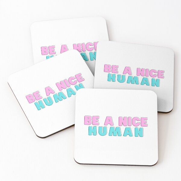 Item preview, Be a nice human cute text pink blue designed and sold by noneko04.