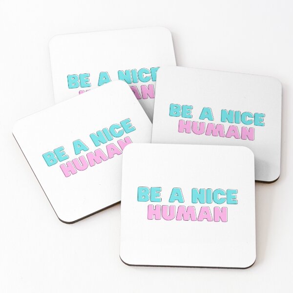 Item preview, Be a nice human cute text blue pink designed and sold by noneko04.