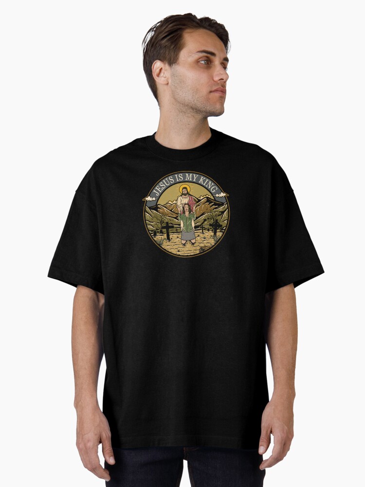 Thumbnail 1 of 7, Oversized T-Shirt, Jesus Is My King - King of Peace - Female Edition designed and sold by ChristlikeMerch.