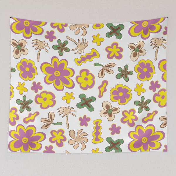 Item preview, TROPICAL WATERCOLOR 60S 70S HAWAIIAN ALOHA FLOWER PATTERN designed and sold by blomastudios.