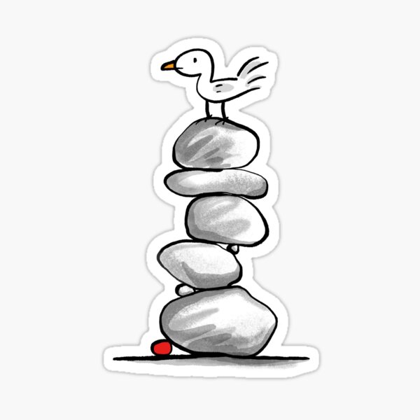 Möwe guckt Sticker