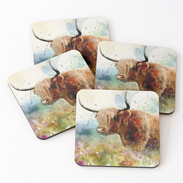Item preview, Highland Cow Watercolor designed and sold by purplesensation.