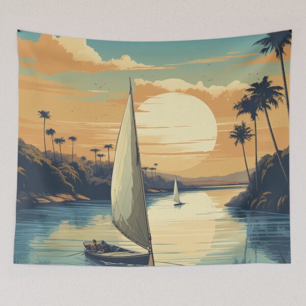 Item preview, A Vintage Travel Illustration of the Nile River - Egypt designed and sold by GoodOldVintage.