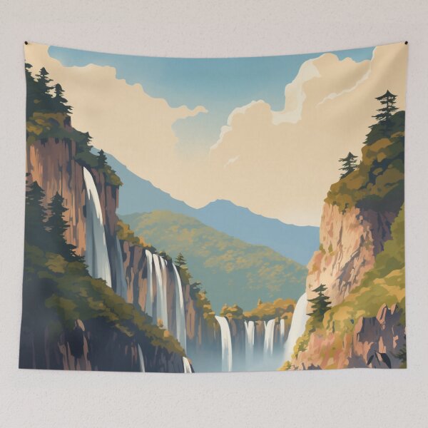 Item preview, A Vintage Travel Illustration of Plitvice Lake - Croatia designed and sold by GoodOldVintage.