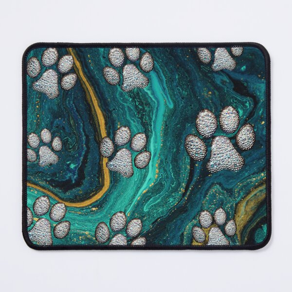 Item preview, Paw Prints of Diamonds on Green Gold Marble designed and sold by RachelRebel.